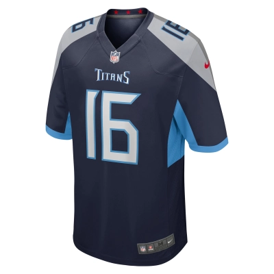 Men's Tennessee Titans Treylon Burks Navy Player Game Jersey 02
