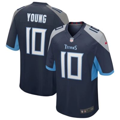 Men's Tennessee Titans Vince Young Navy Game Retired Player Jersey 01
