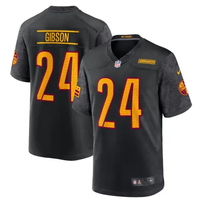 Men's Washington Commanders Antonio Gibson Black Alternate Game Player Jersey 01