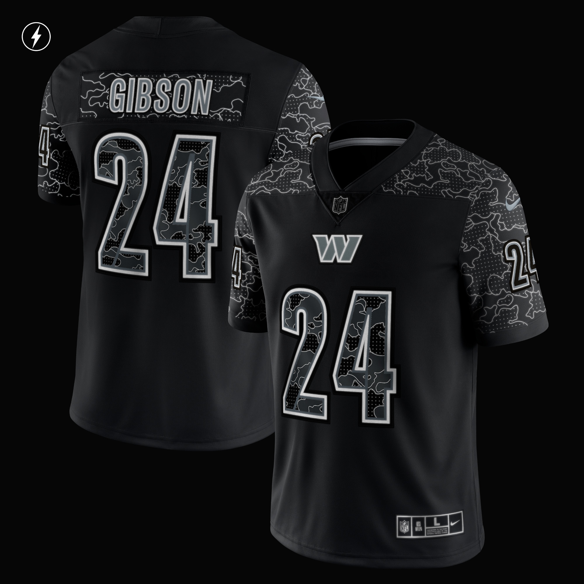 Men's Washington Commanders Antonio Gibson Black RFLCTV Limited Jersey