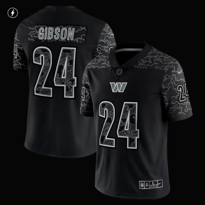 Men's Washington Commanders Antonio Gibson Black RFLCTV Limited Jersey 02