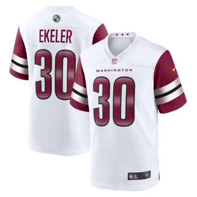 Men's Washington Commanders Austin Ekeler  White Game Jersey 01