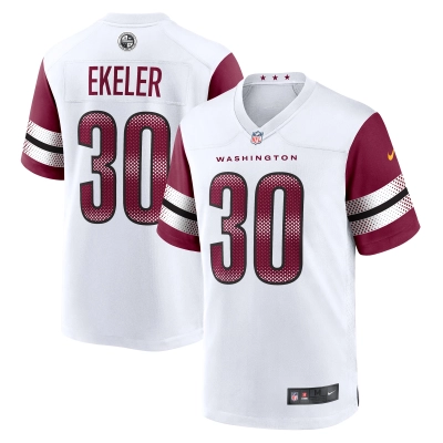 Men's Washington Commanders Austin Ekeler  White Game Jersey 01