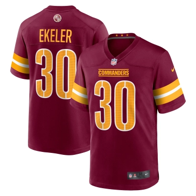 Men's Washington Commanders Austin Ekeler Burgundy Game Player Jersey 01
