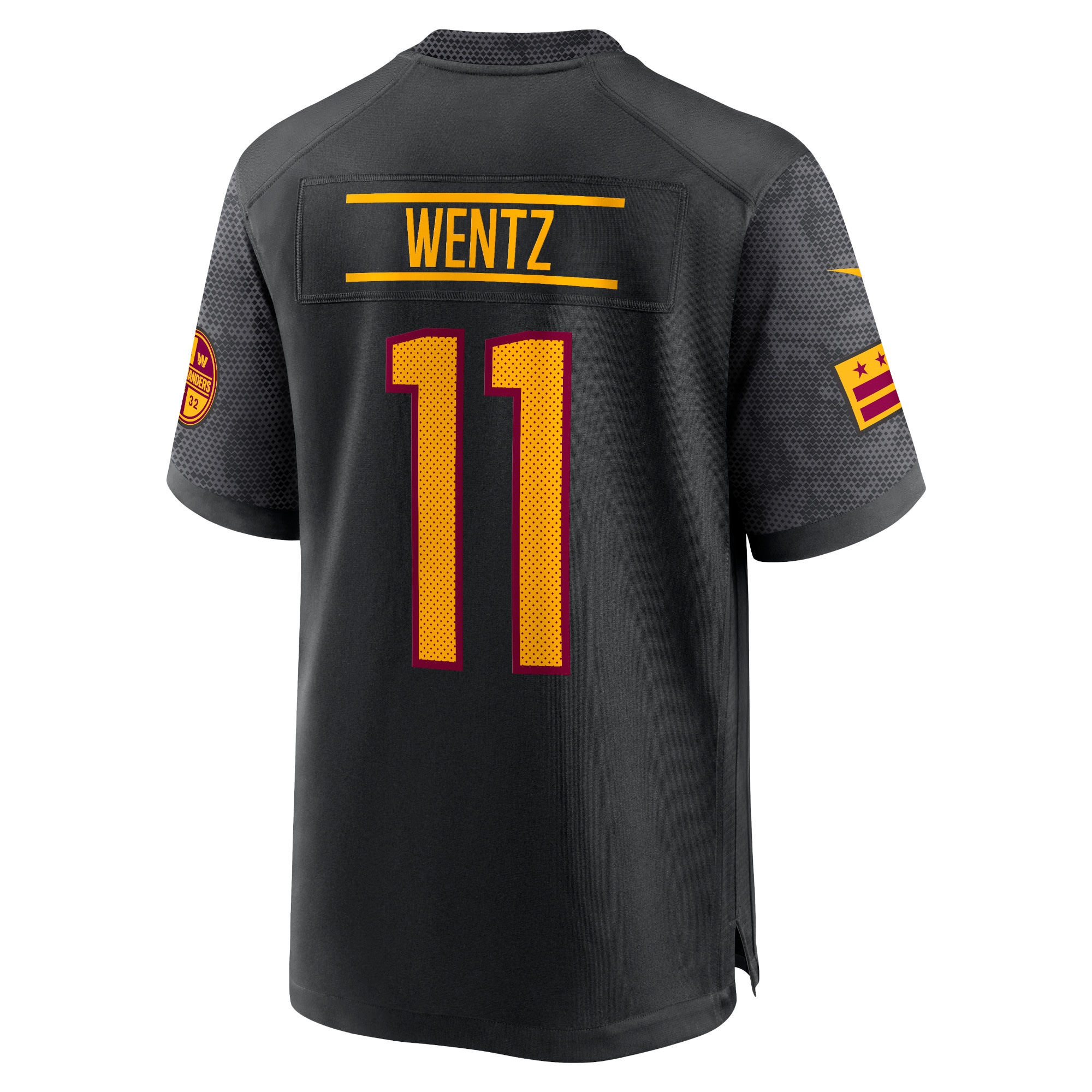 Men's Washington Commanders Carson Wentz Black Alternate Game Player Jersey