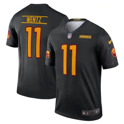 Men's Washington Commanders Carson Wentz Black Alternate Legend Jersey 01