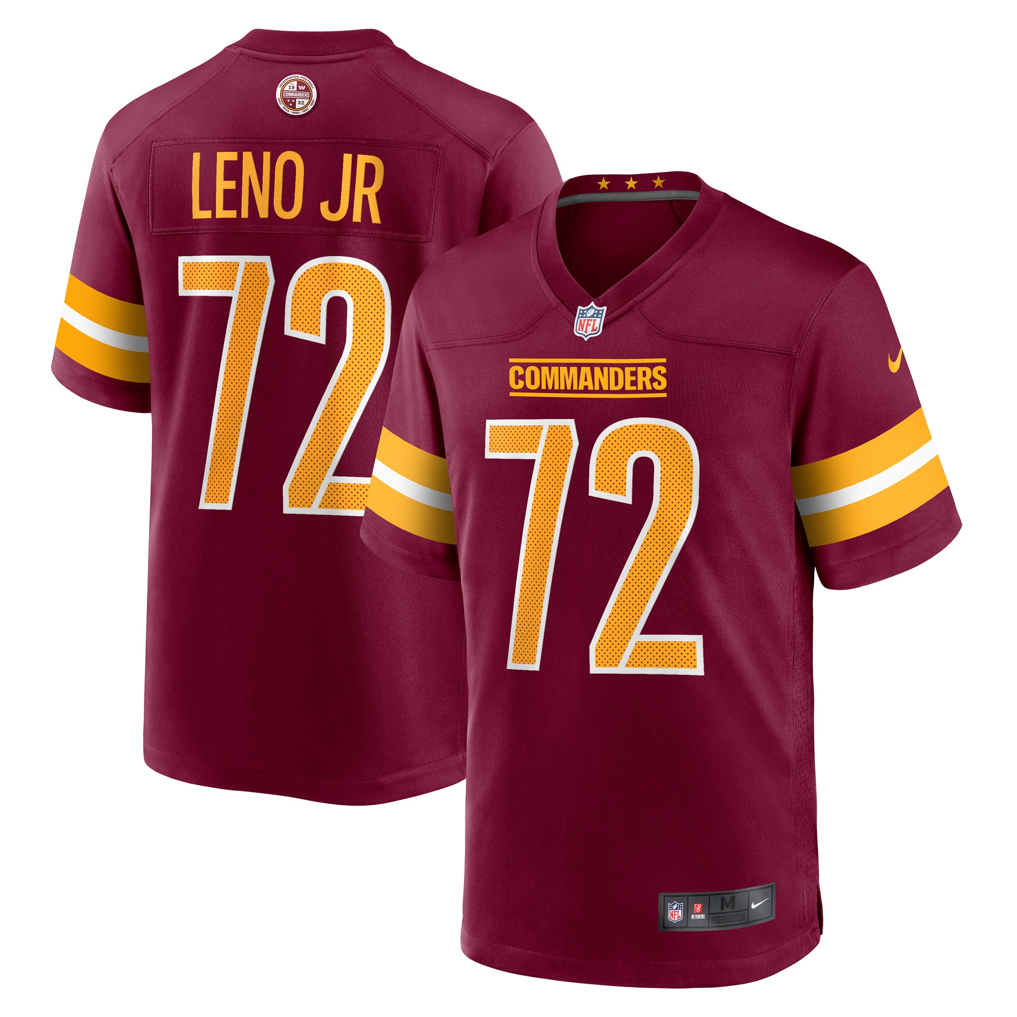 Men's Washington Commanders Charles Leno Jr. Burgundy Home Game Player Jersey