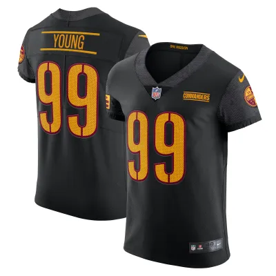 Men's Washington Commanders Chase Young Black Alternate Vapor Elite Jersey 01