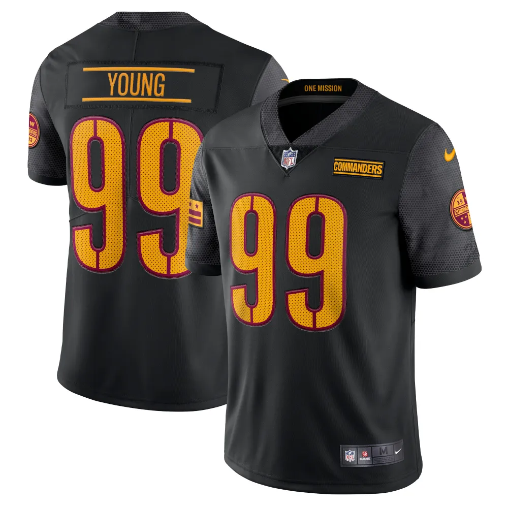 Men's Washington Commanders Chase Young Black Alternate Vapor Limited Jersey