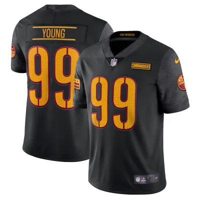 Men's Washington Commanders Chase Young Black Alternate Vapor Limited Jersey 01
