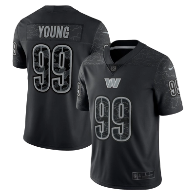 Men's Washington Commanders Chase Young Black RFLCTV Limited Jersey 01