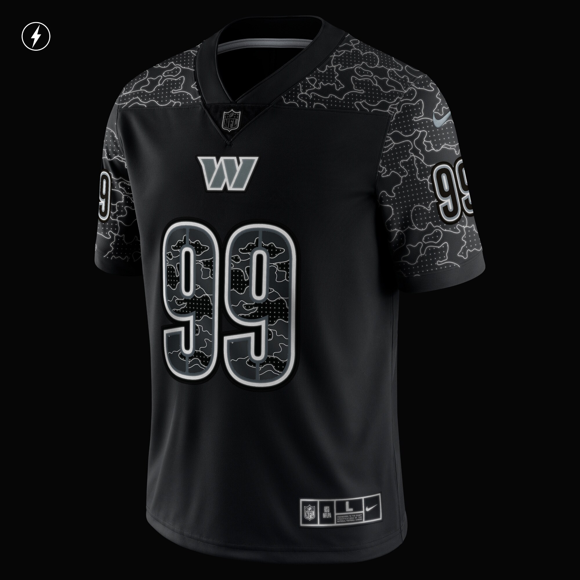 Men's Washington Commanders Chase Young Black RFLCTV Limited Jersey