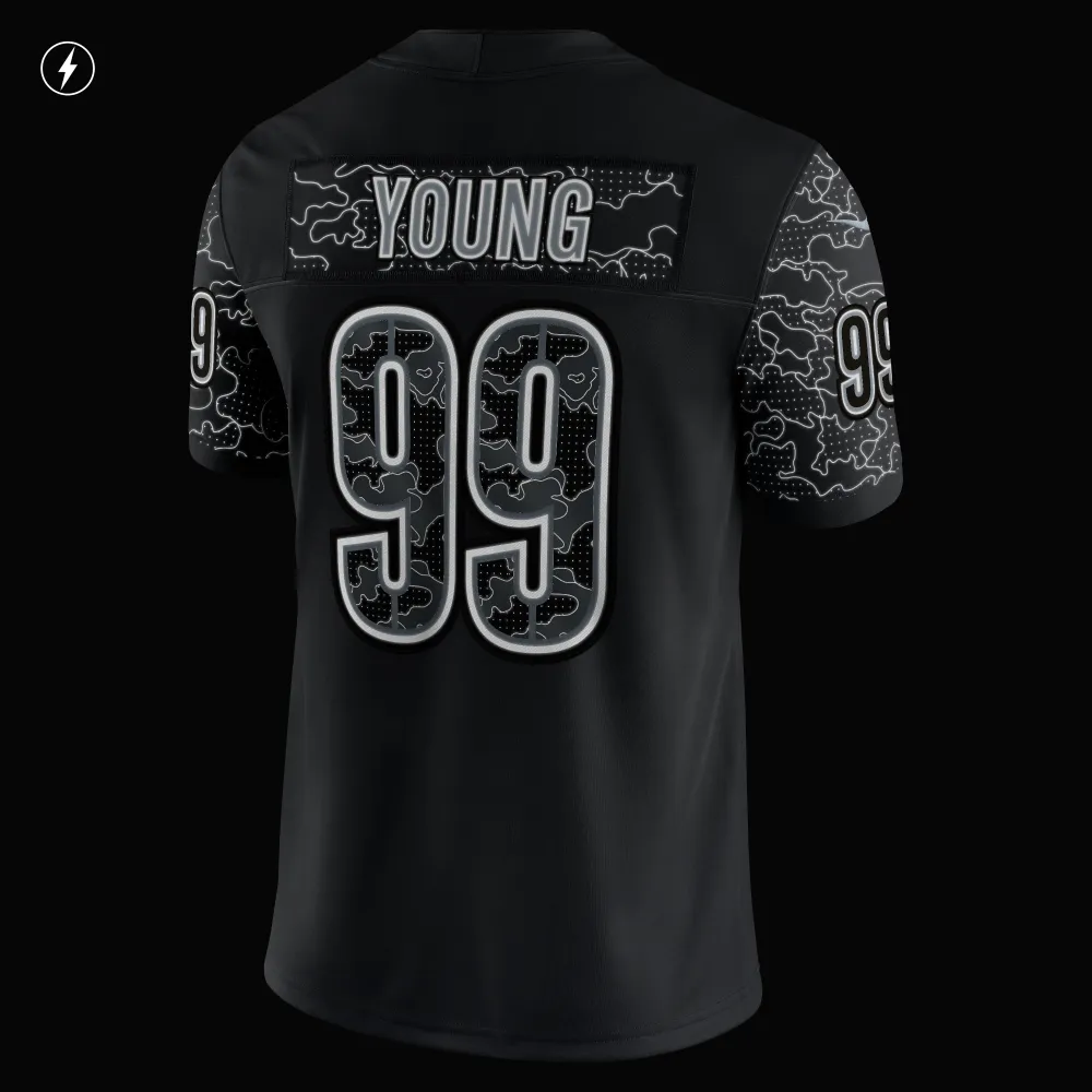 Men's Washington Commanders Chase Young Black RFLCTV Limited Jersey