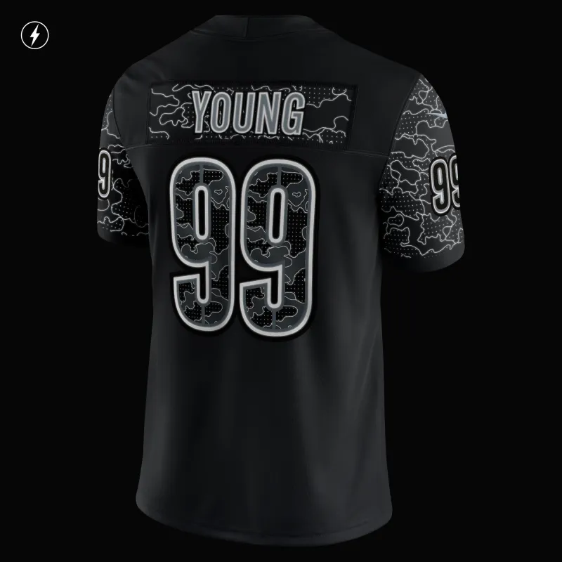 Men's Washington Commanders Chase Young Black RFLCTV Limited Jersey