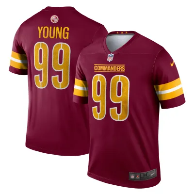 Men's Washington Commanders Chase Young  Burgundy Legend Jersey 01