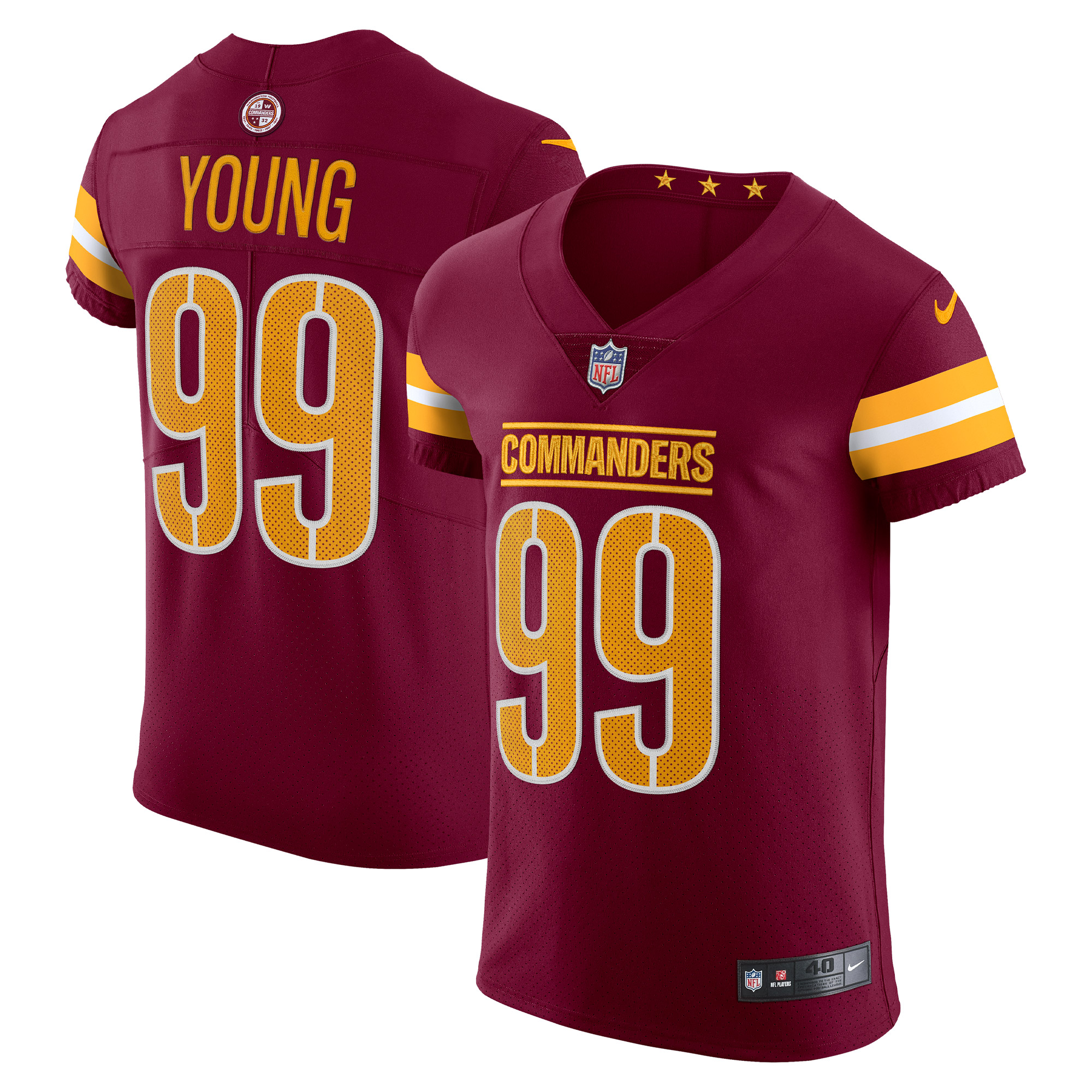 Men's Washington Commanders Chase Young Burgundy Vapor Elite Jersey