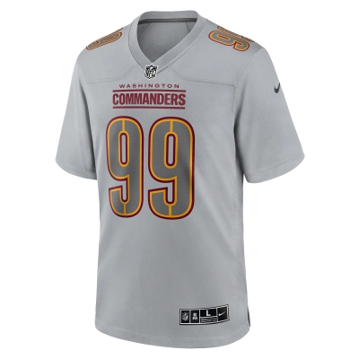 Men's Washington Commanders Chase Young Gray Atmosphere Fashion Game Jersey 02