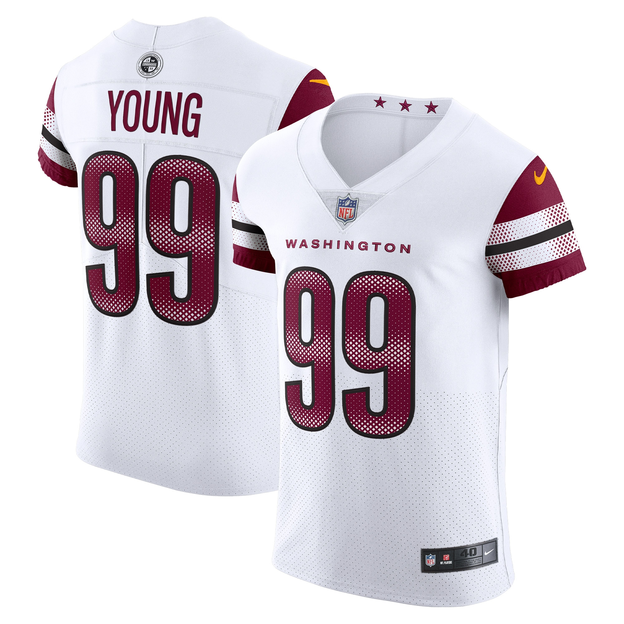 Men's Washington Commanders Chase Young White Vapor Elite Jersey