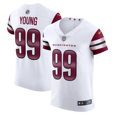 Men's Washington Commanders Chase Young White Vapor Elite Jersey 01