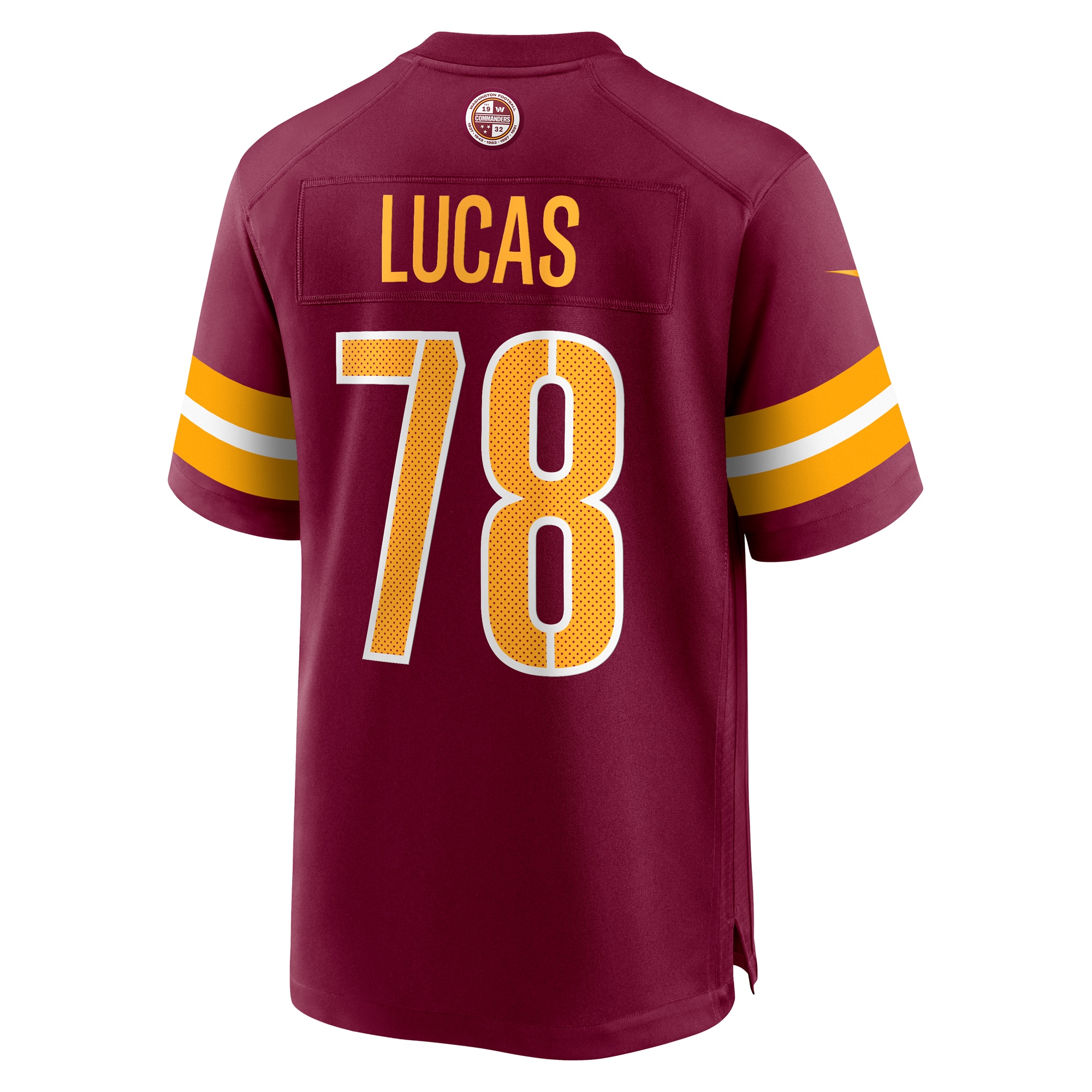 Men's Washington Commanders Cornelius Lucas  Burgundy Game Jersey