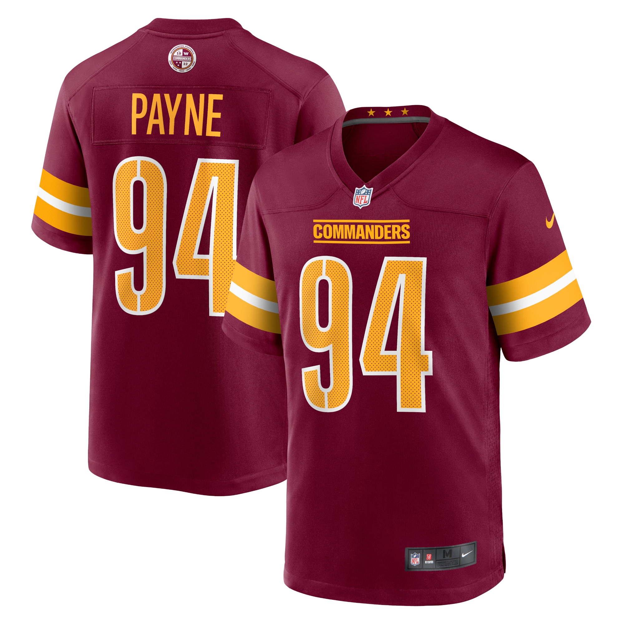 Men's Washington Commanders Da'Ron Payne Burgundy Game Jersey