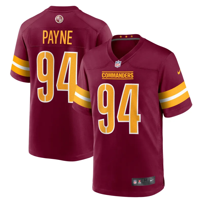 Men's Washington Commanders Daron Payne Burgundy Player Game Jersey