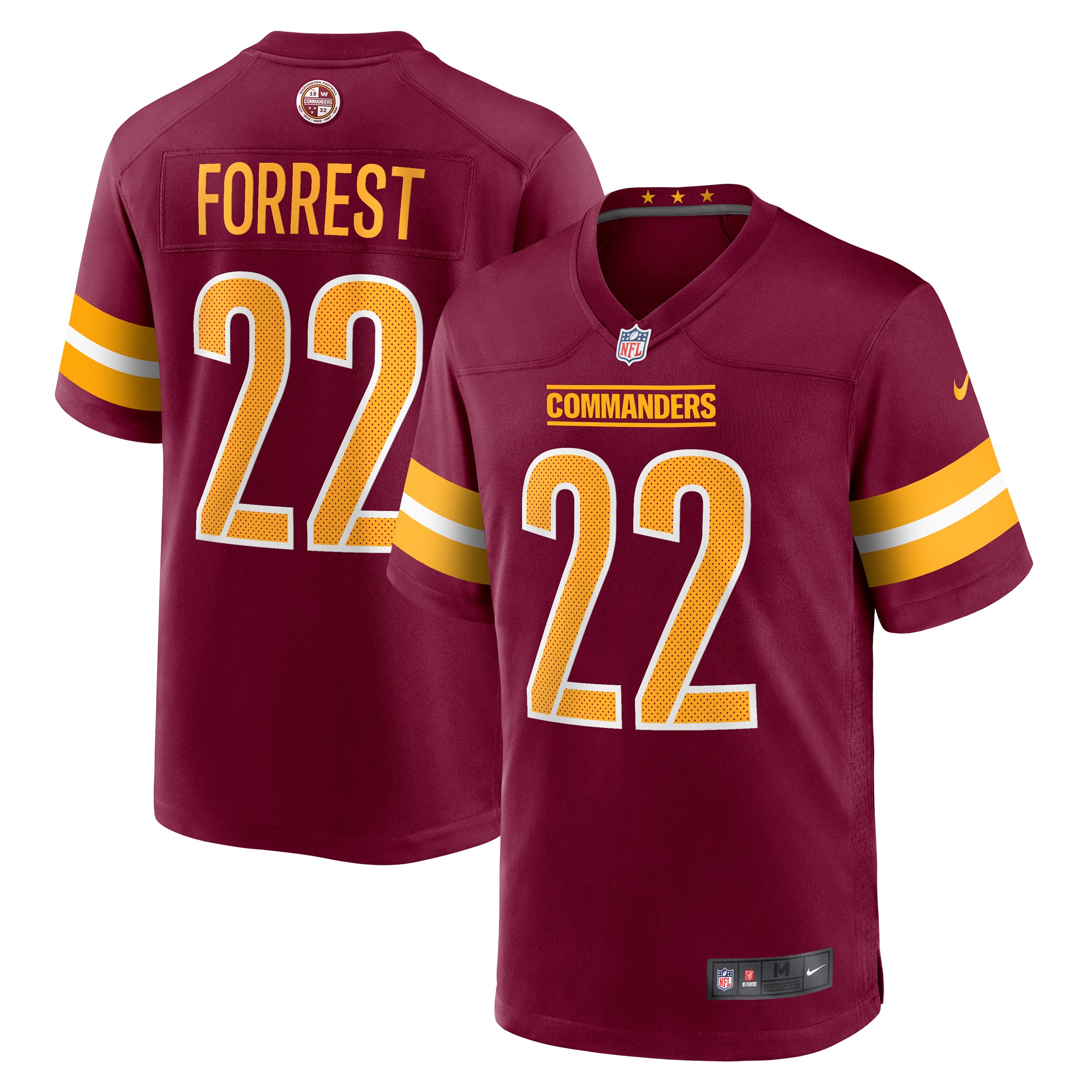 Men's Washington Commanders Darrick Forrest Burgundy Game Player Jersey