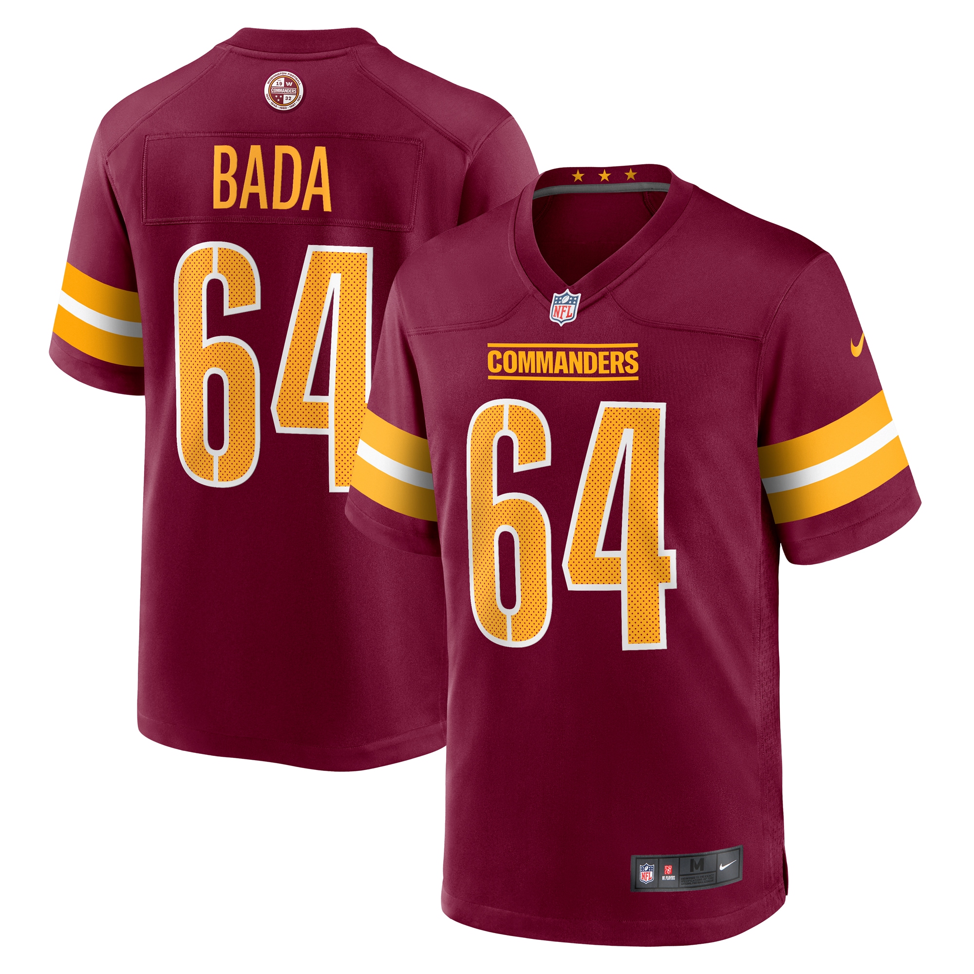 Men's Washington Commanders David Bada  Burgundy Game Jersey
