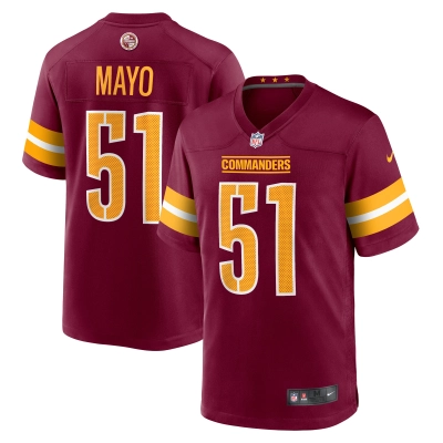 Men's Washington Commanders David Mayo Burgundy Game Player Jersey 01