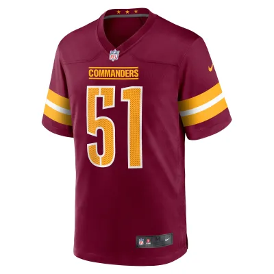 Men's Washington Commanders David Mayo Burgundy Game Player Jersey 02