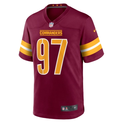 Men's Washington Commanders Efe Obada Burgundy Game Jersey 02