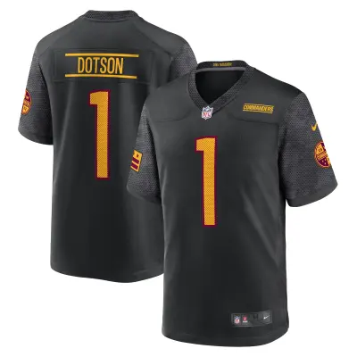 Men's Washington Commanders Jahan Dotson Black Alternate Game Jersey 01