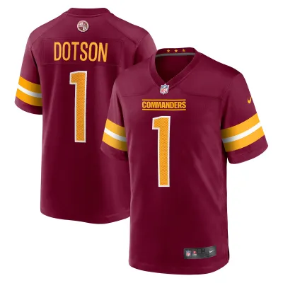 Men's Washington Commanders Jahan Dotson Burgundy Player Game Jersey 01