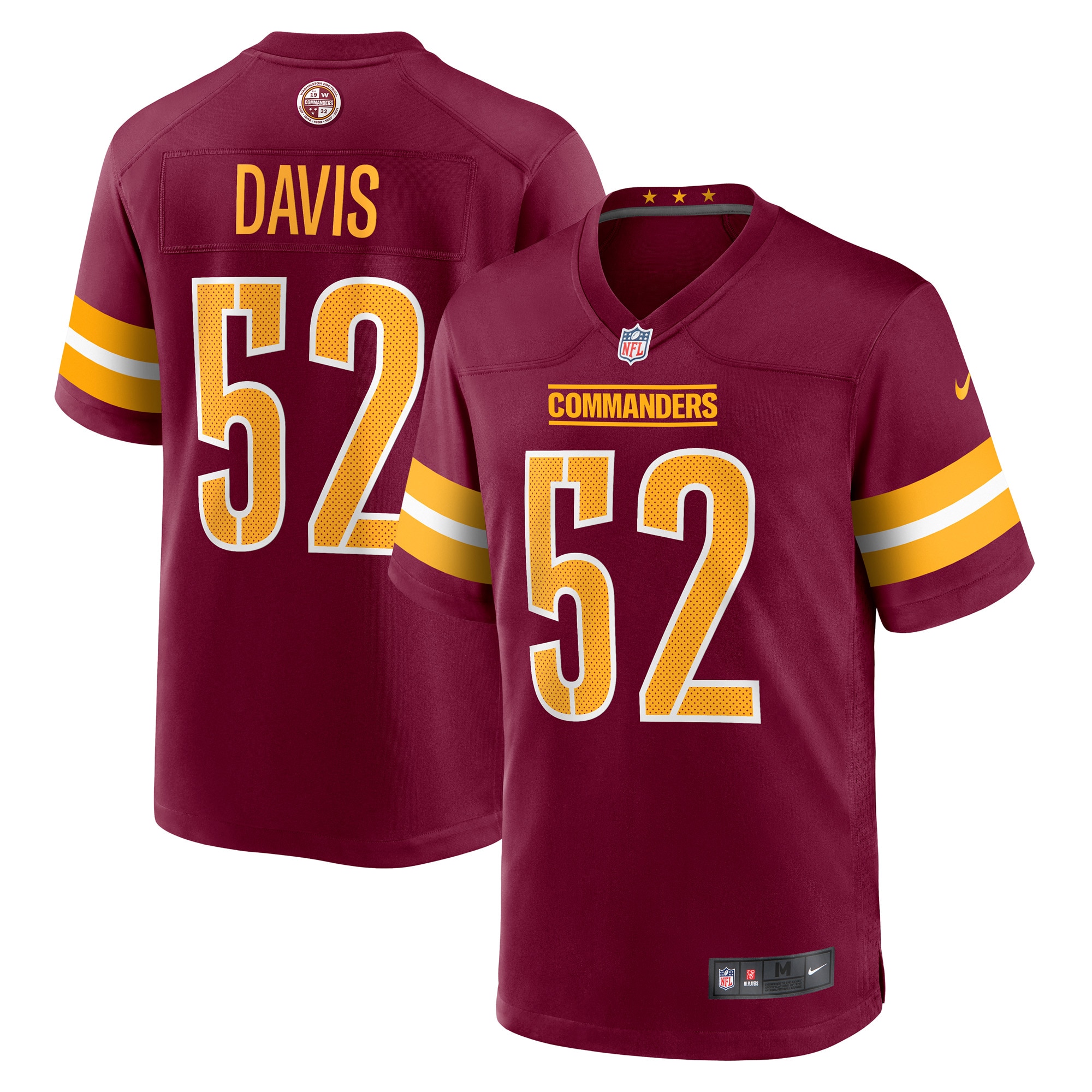 Men's Washington Commanders Jamin Davis Burgundy Player Game Jersey