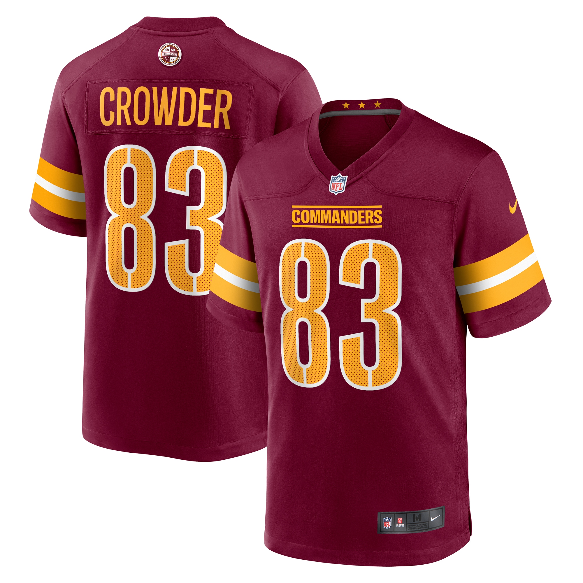 Men's Washington Commanders Jamison Crowder  Burgundy Game Jersey