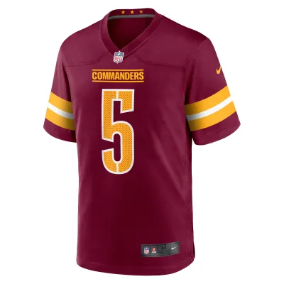Men's Washington Commanders Jayden Daniels Burgundy 2024 NFL Draft First Round Pick Player Game Jersey 02
