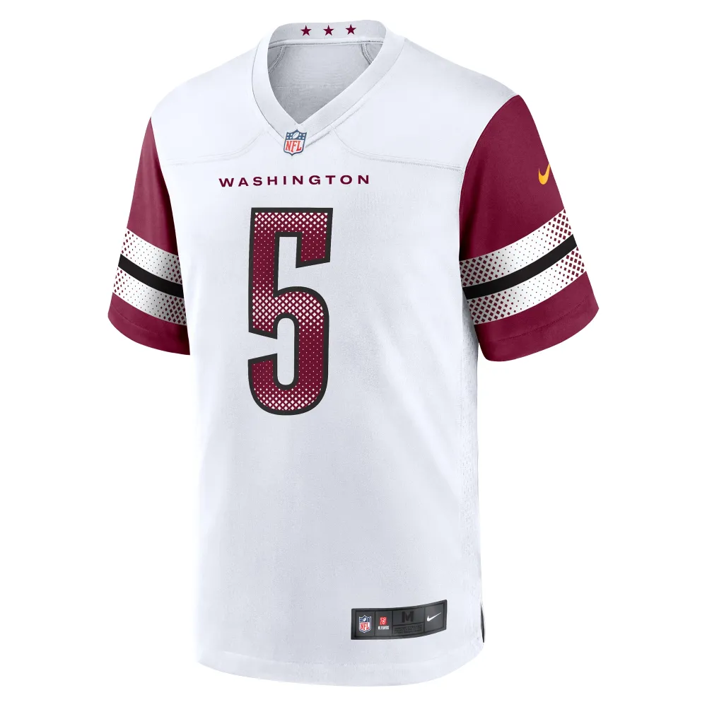 Men's Washington Commanders Jayden Daniels White 2024 NFL Draft First Round Pick Player Game Jersey