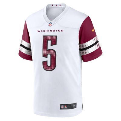 Men's Washington Commanders Jayden Daniels White 2024 NFL Draft First Round Pick Player Game Jersey 02
