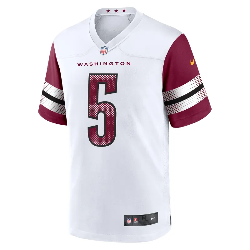 Men's Washington Commanders Jayden Daniels White 2024 NFL Draft First Round Pick Player Game Jersey