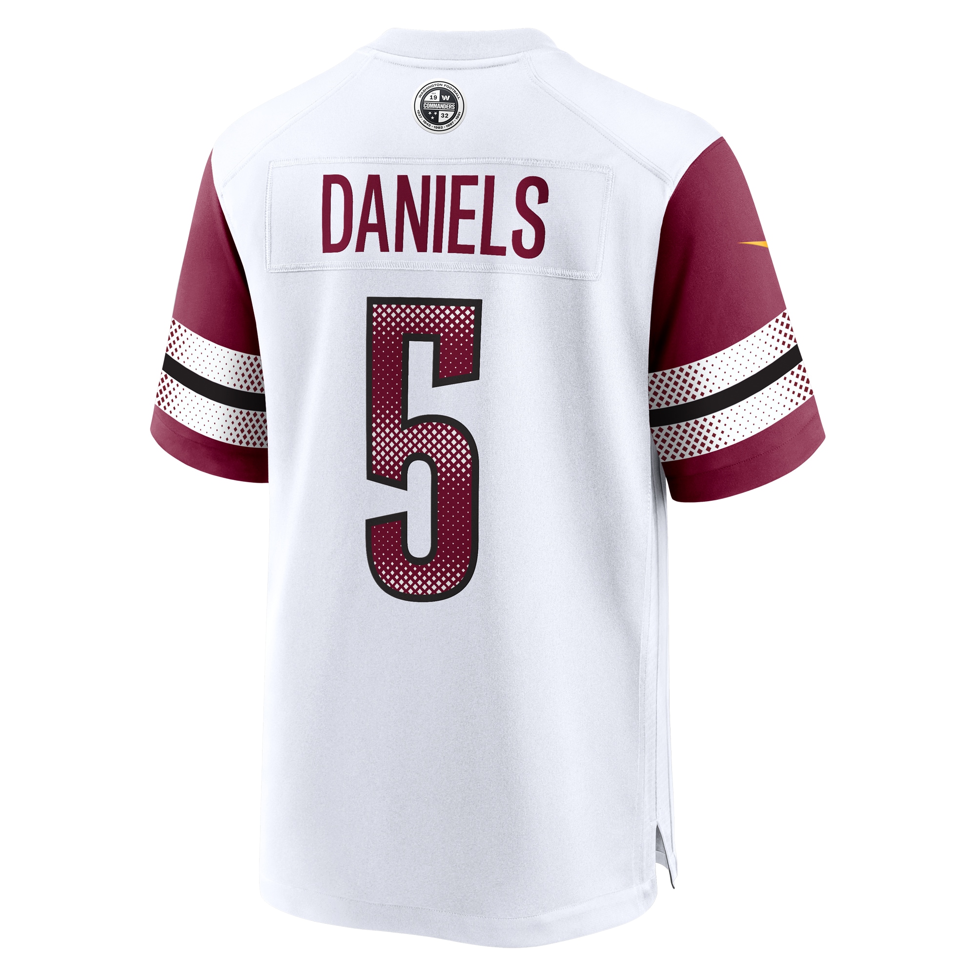 Men's Washington Commanders Jayden Daniels White 2024 NFL Draft First Round Pick Player Game Jersey