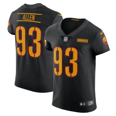 Men's Washington Commanders Jonathan Allen Black Alternate Vapor Elite Jersey 01