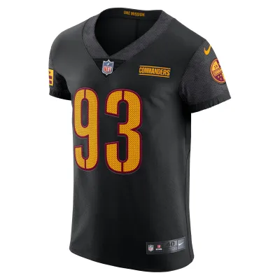 Men's Washington Commanders Jonathan Allen Black Alternate Vapor Elite Jersey 02