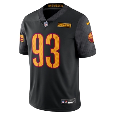 Men's Washington Commanders Jonathan Allen Black Alternate Vapor Untouchable Limited Jersey 02