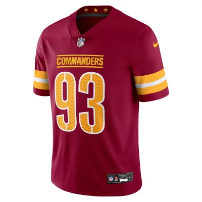 Men's Washington Commanders Jonathan Allen Burgundy Vapor Untouchable Limited Jersey 02