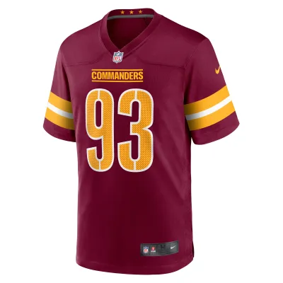 Men's Washington Commanders Jonathan Allen Burgundy Player Game Jersey 02