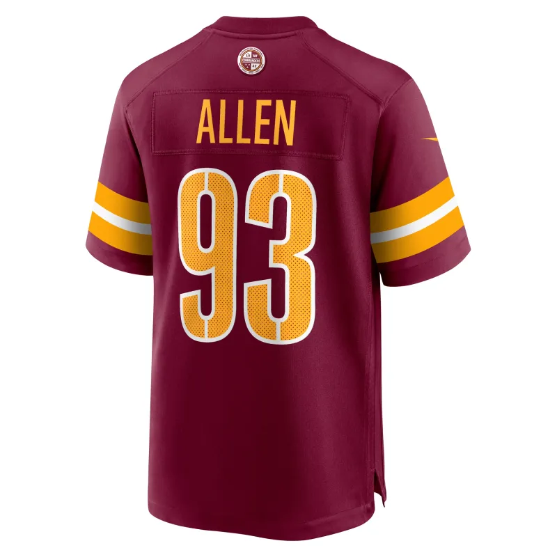 Men's Washington Commanders Jonathan Allen Burgundy Player Game Jersey