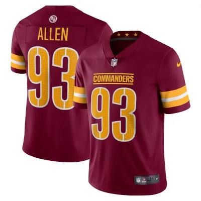 Men's Washington Commanders Jonathan Allen Burgundy Vapor Limited Jersey 01