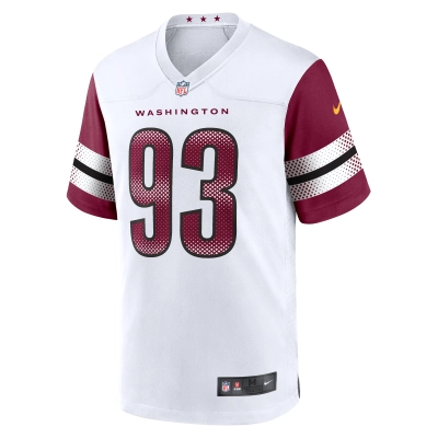 Men's Washington Commanders Jonathan Allen White Game Jersey 02