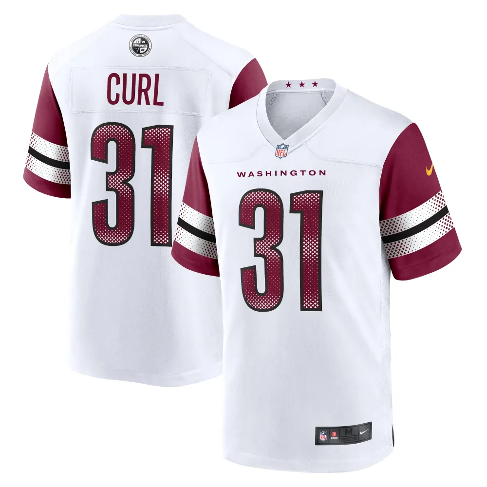 Men's Washington Commanders Kamren Curl White Game Jersey