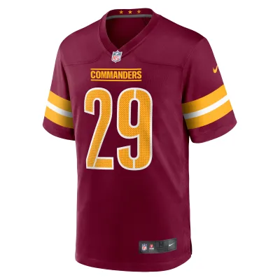 Men's Washington Commanders Kendall Fuller Burgundy Game Jersey 02